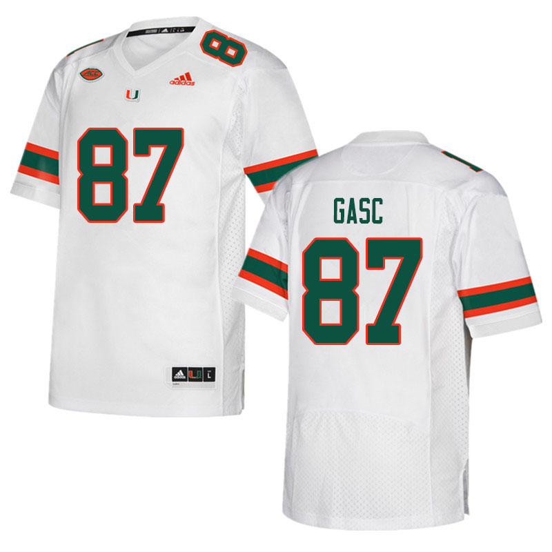 Men #87 Matias Gasc Miami Hurricanes College Football Jerseys Sale-White